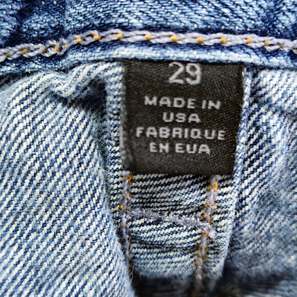 True Religion Geno Jeans Flag Patch Blue Size 29 Vintage Inspired Americana - Picture 11 of 13